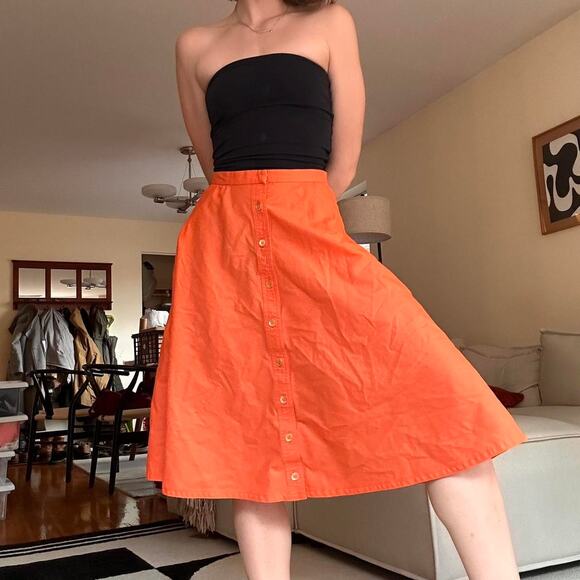 1970s orange midi skirt - Picture 6 of 8